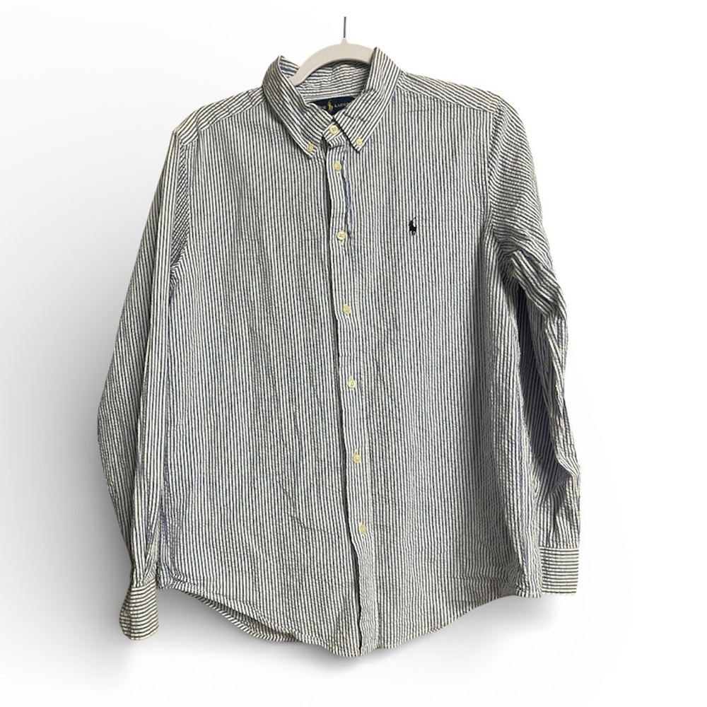 Ralph Lauren Blue Stripe Button-Down Shirt XL (18–20)